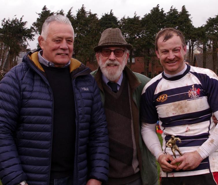 Dennis Lloyd with Lenny Scourfield and Steve Martin after a special charity match at Bierspool